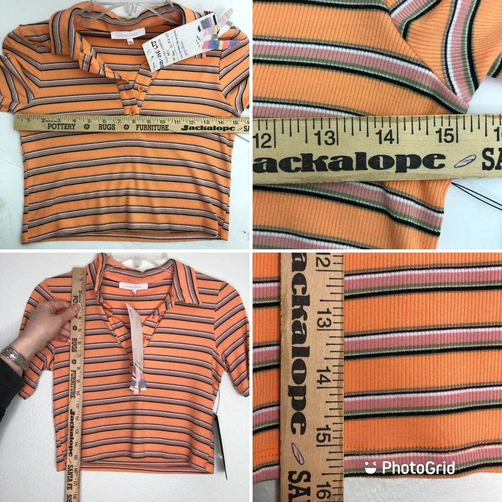 Olivaceous Ribbed Crop Top Polo - Picture 10 of 11